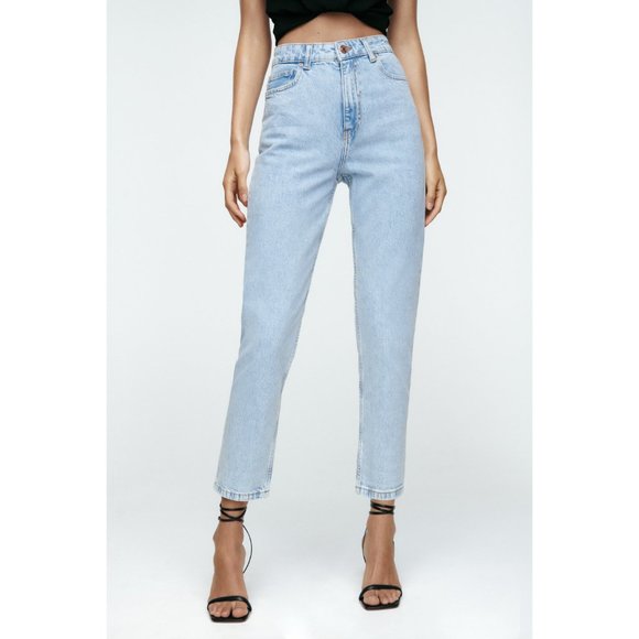 NWT Zara Classic Mom Fit Jeans Ankle Length - Picture 3 of 11